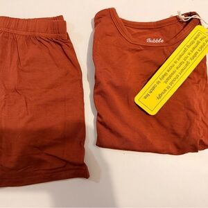 Pecan Bubble Baby Bamboo short sleeve pajamas